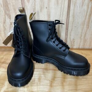 NEW Dr Martens Vegan 1460 Bex Mono Black Felix Rub Off Lace Up Boots W7 M6 EU38